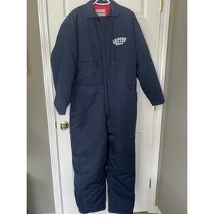 SteelGuard Aramark Style 321 Insulated Coveralls Men's L Navy Jumpsuit Workwear